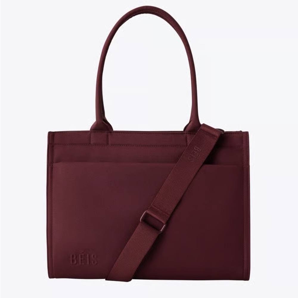 BEIS Burgundy Tote, Crossbody and Pouch Set - Picture 4 of 4
